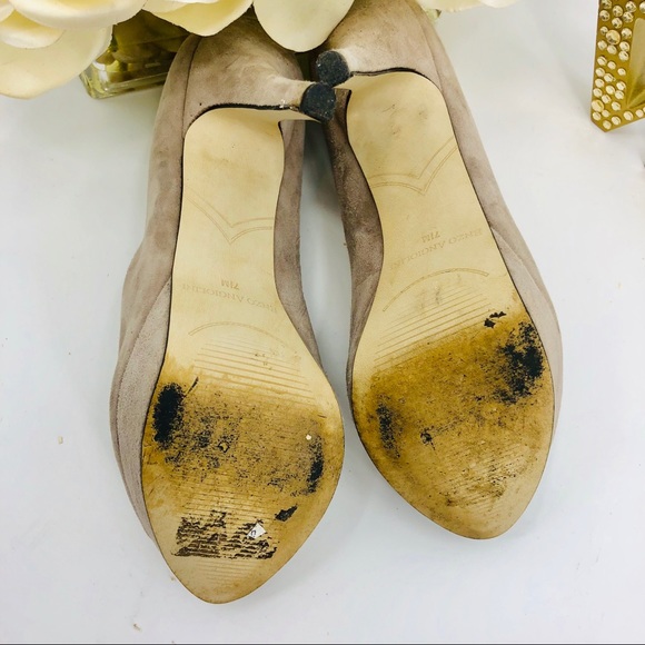 Enzo Angiolini Peep Toe Suede Heels Pumps - Picture 7 of 8